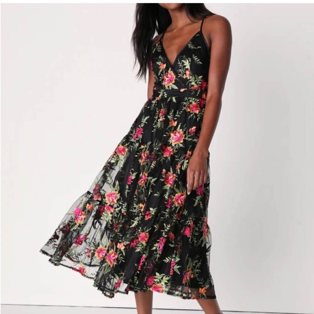 Floral midi length dress